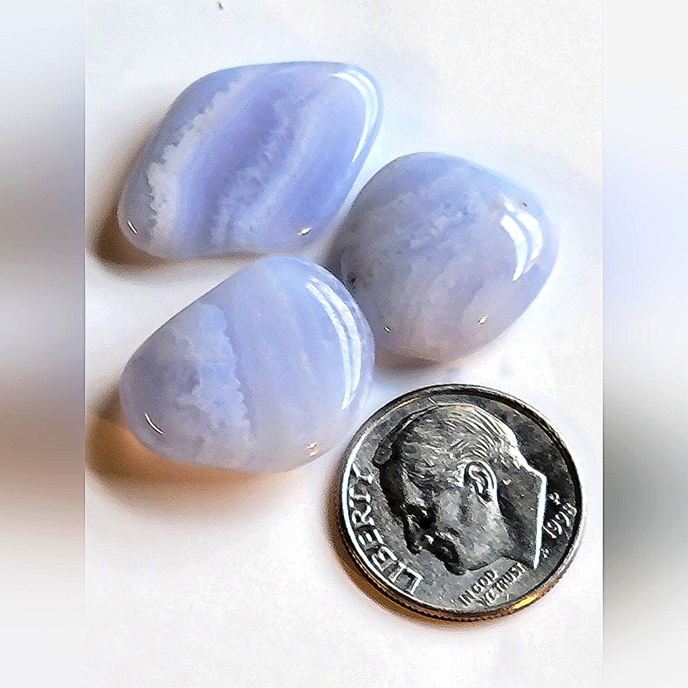 Blue lace agate Random 3pcs. Per order 10-20mm 20-40ctw lot / Bundle